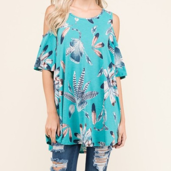 Feather Print Top - Picture 1 of 3